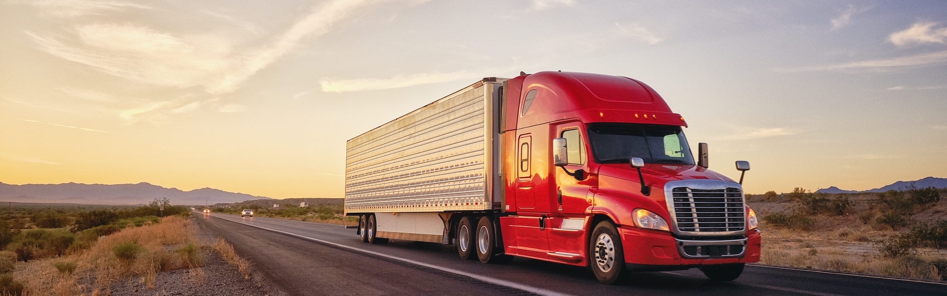 red commercial truck