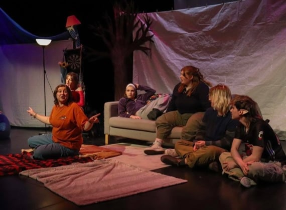 Performers at the Island Fringe Festival during an act