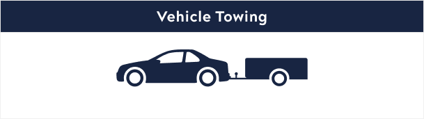 A drawing of a car with a trailer hitched to the back.